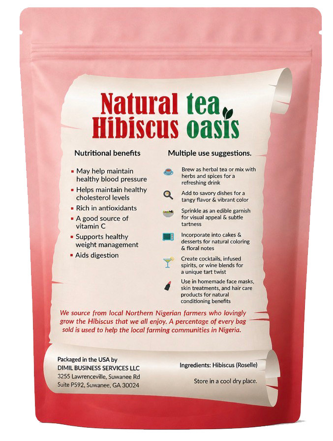 Tea Oasis Natural Hibiscus (Dried) -Product Information